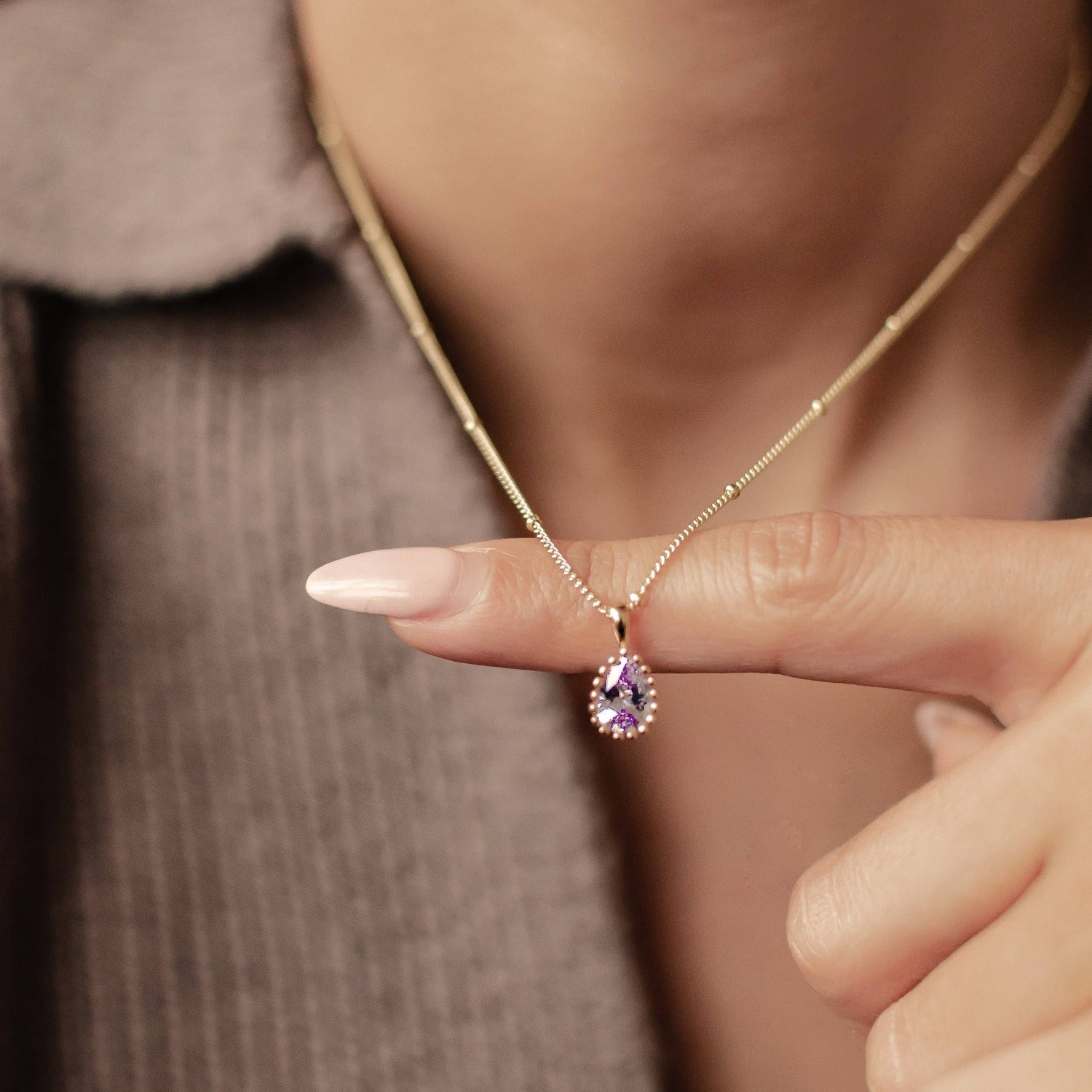 Juni Alexandrit Geburtsstein Halskette Sterlingsilber